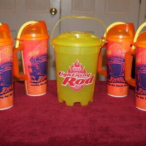 2016 DollyWood Souvenir Pack - 4 Cups and Popcorn Bucket - Lightning Rod